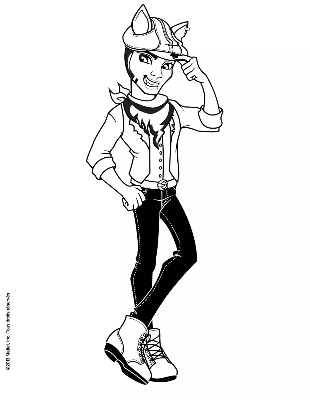 Colorazione di Clawd Wolf da Monster High (Pagina da Colorare per bambini)