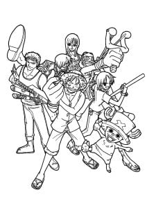 Disegni da colorare per bambini gratuiti di one-piece (Pagina One Piece da Colorare)