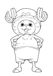 Tony Tony Chopper: colorazione semplice (Pagina One Piece da Colorare)