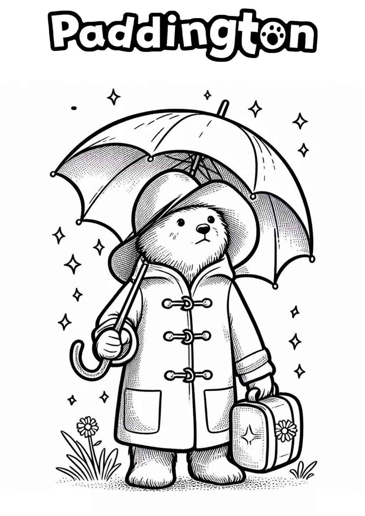 Disegni da colorare per bambini gratuiti di orso-paddington (Orso Paddington)