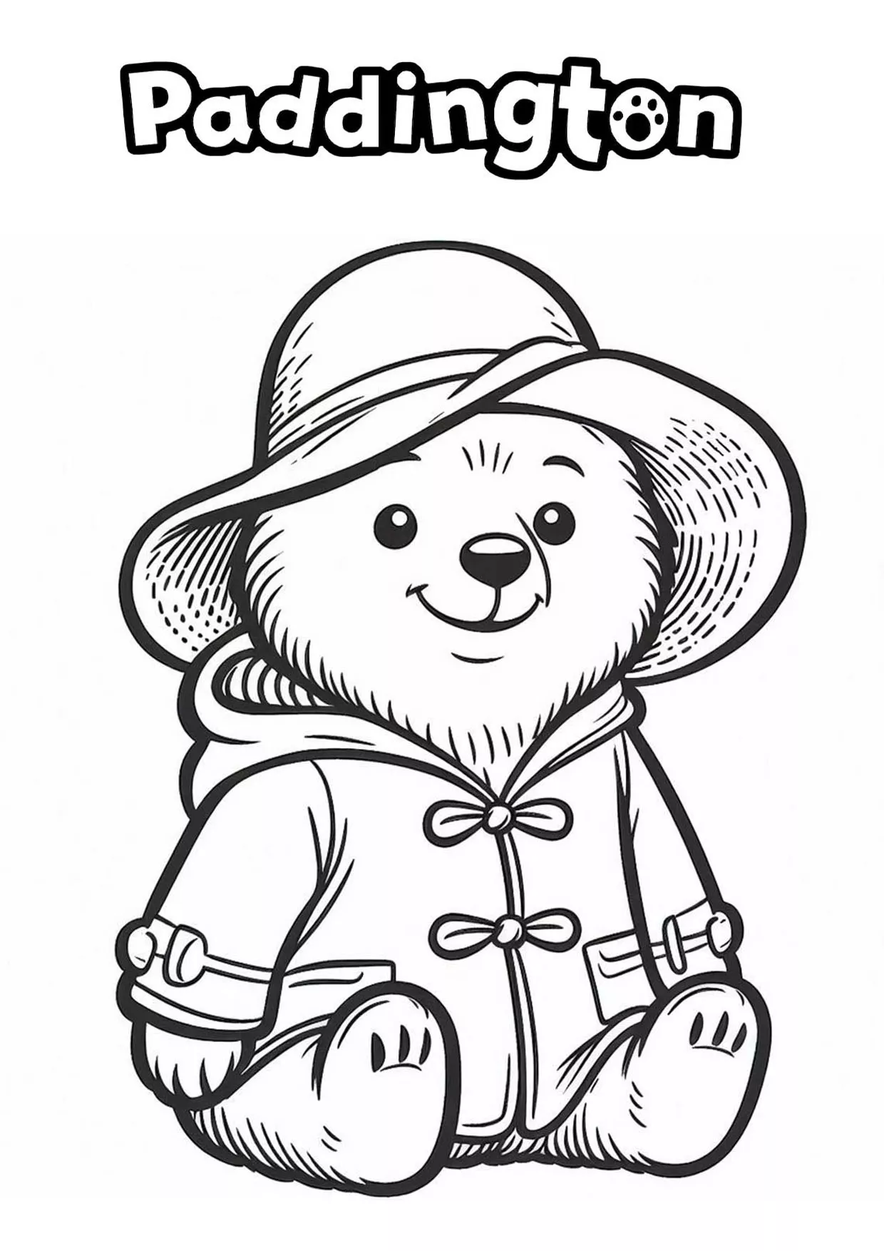 Disegni da colorare gratuiti di orso-paddington da scaricare (Orso Paddington)