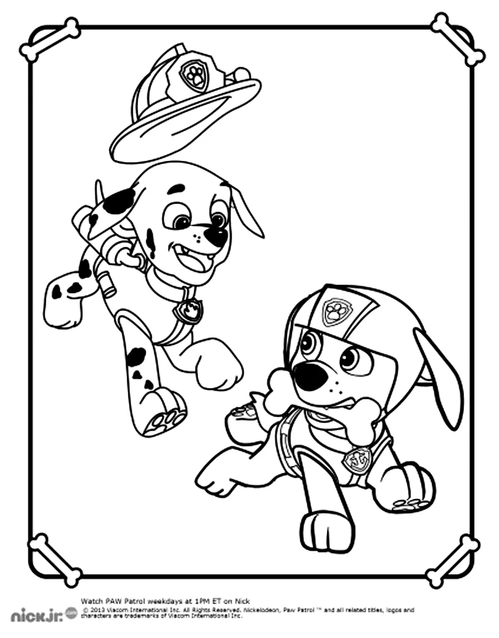 Immagine di PAW Patrol da scaricare e colorare.