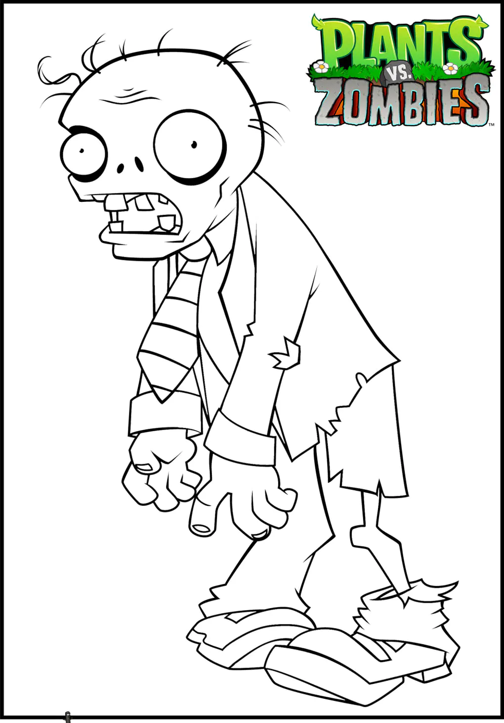 Disegni da colorare di Plants vs Zombie per bambini (Piante contro Zombi)