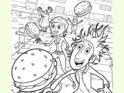 Pagine Piovono polpette da Colorare per bambini