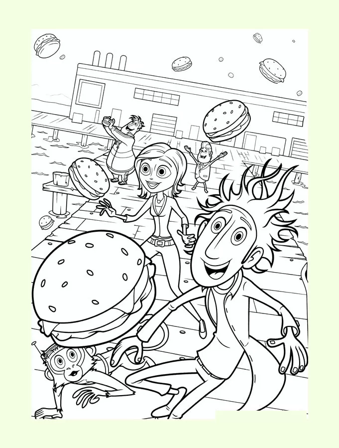 Scarica gratuitamente il disegno da colorare di Piovono Polpette.