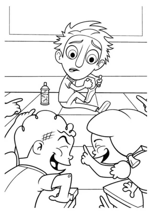 Colora la tempesta di polpette giganti da stampare per bambini. (Pagina Piovono polpette da Colorare per bambini)