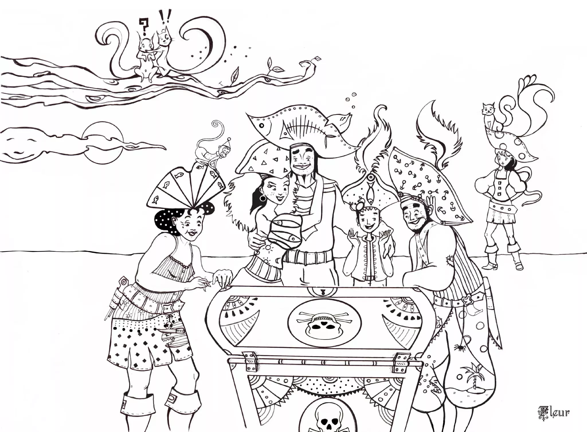 Disegno di pirata gratuito da stampare e colorare (Pirati)