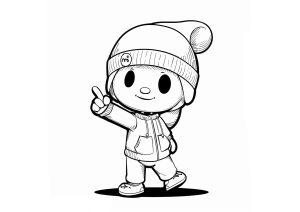 Pagina da Colorare per bambini : Pocoyo con la cuffietta