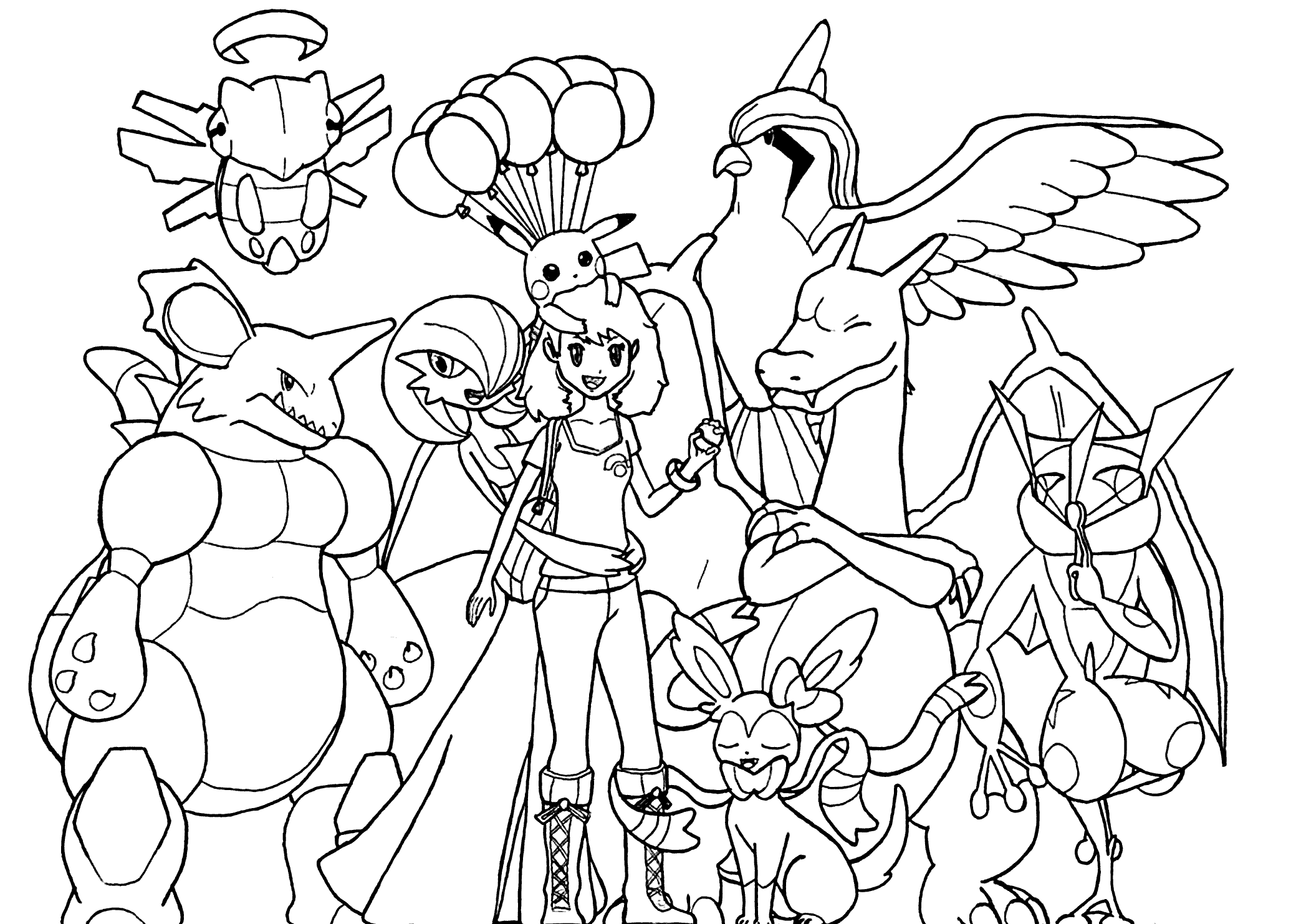 Pagina da colorare per bambini con Pokémon da scaricare (De Super Héros)