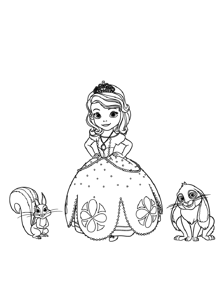 Scarica gratuitamente il disegno da colorare della Principessa Sofia (Disney)