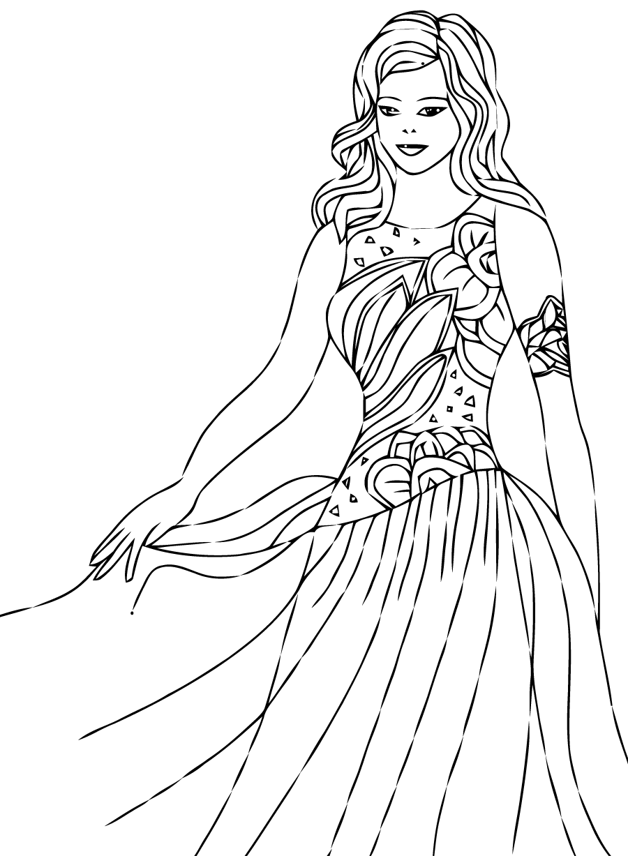 Coloriage di Principessa per bambini (Pagina Principesse da Colorare per bambini)