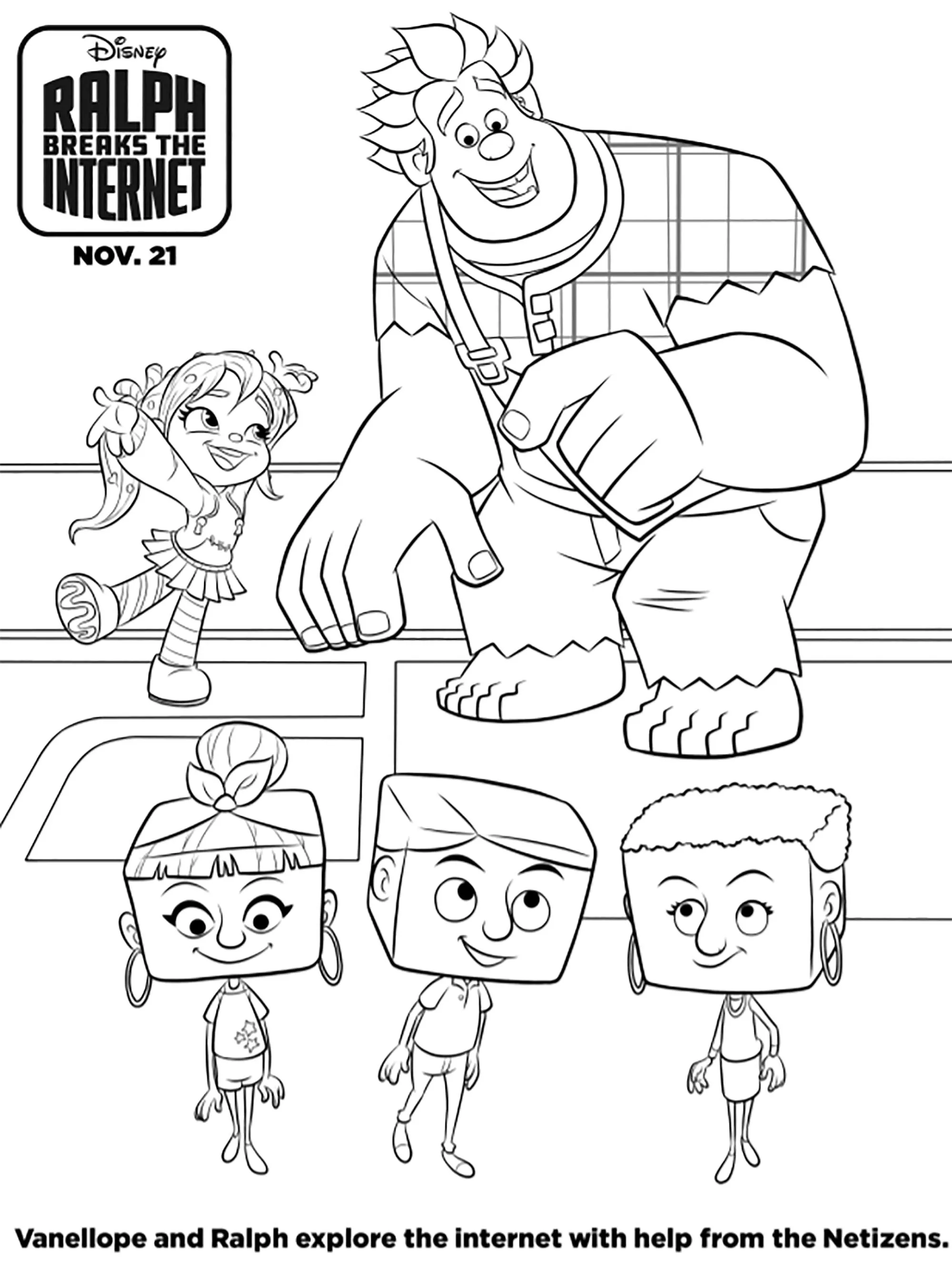 Da stampare il disegno di Ralph Spaccatutto 2. (Pagina da Colorare per bambini)