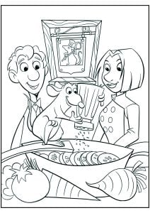 Ratatouille con Alfredo Linguini e Colette Tatou. (Pagina da Colorare)
