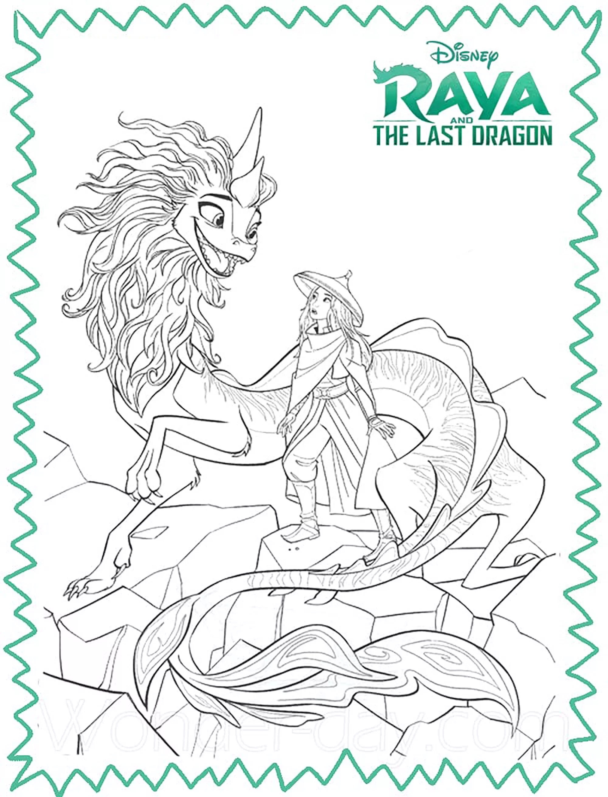 Raya e l'ultimo drago (Pagina Raya e lUltimo Drago da Colorare per bambini)