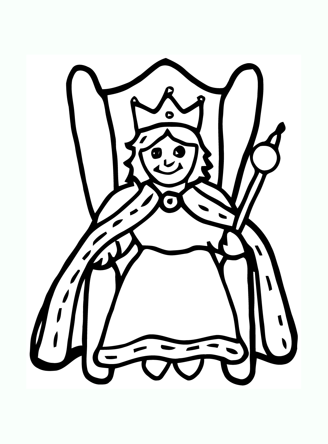 Coloriaggio del re per bambini (Pagina Re e Regine da Colorare per bambini)