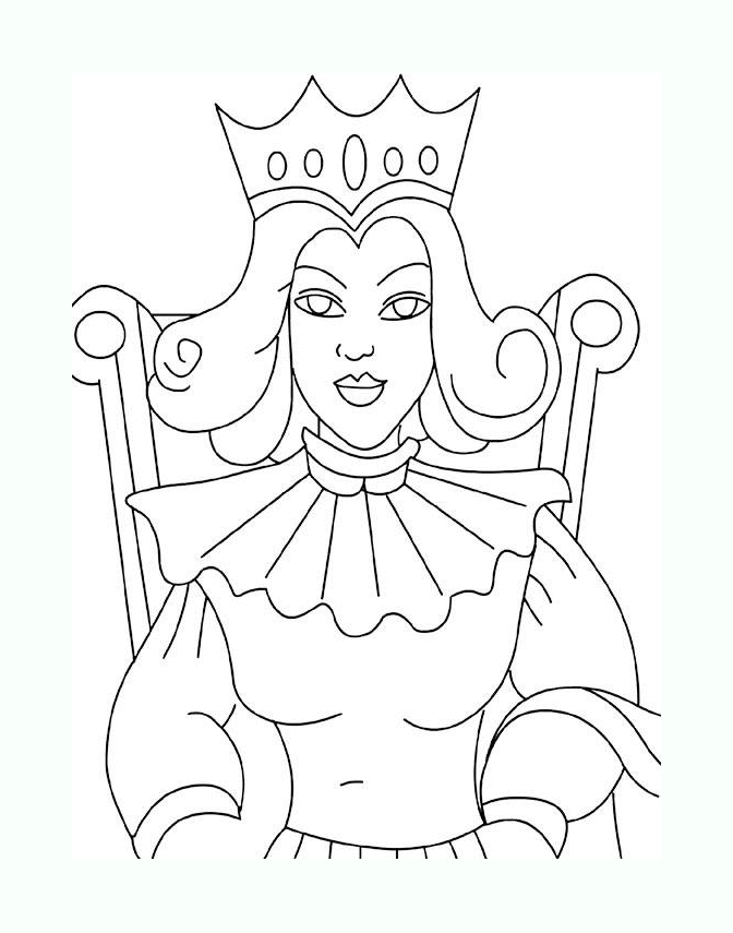 Colorazione gratuita da stampare del re e della regina. (Pagina Re e Regine da Colorare per bambini)