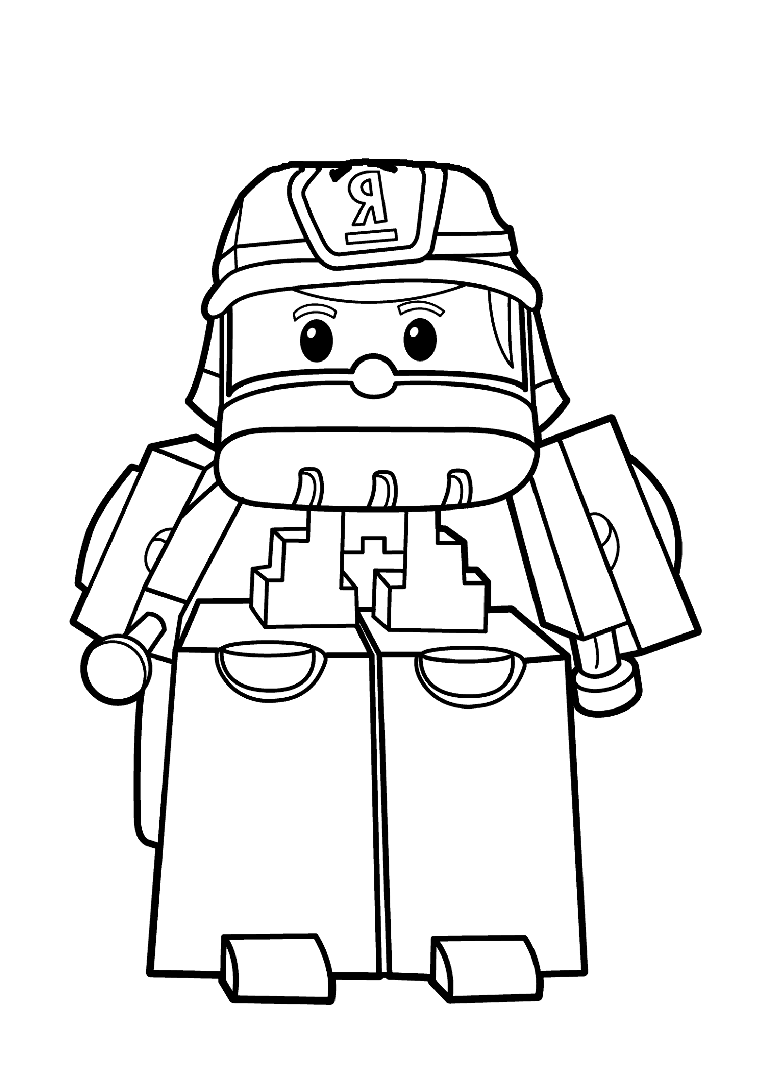 Colora gratuitamente Robocar Poli. (Pagina da Colorare per bambini)