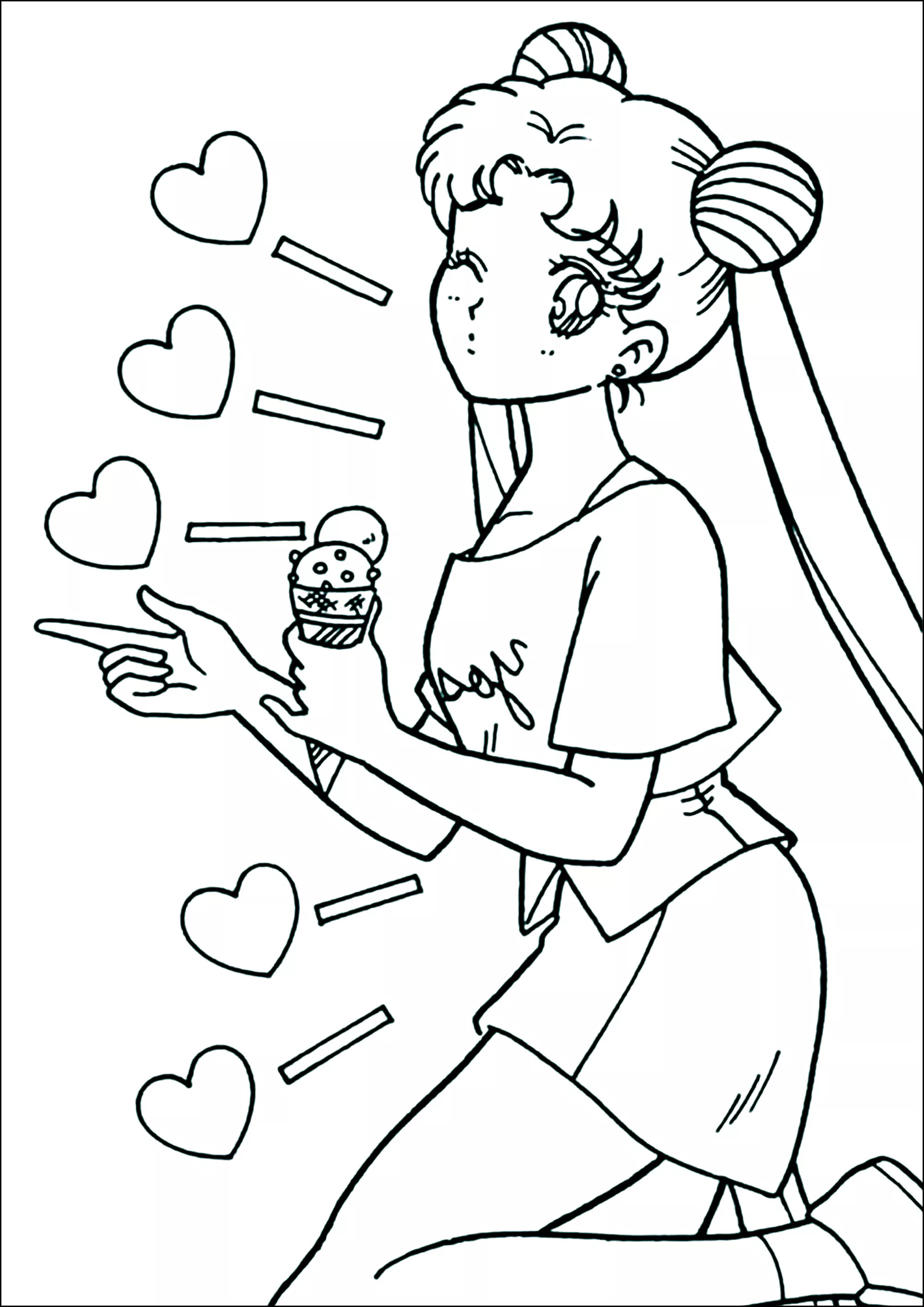 Disegni da colorare per bambini di sailor-moon (Sailor Moon)