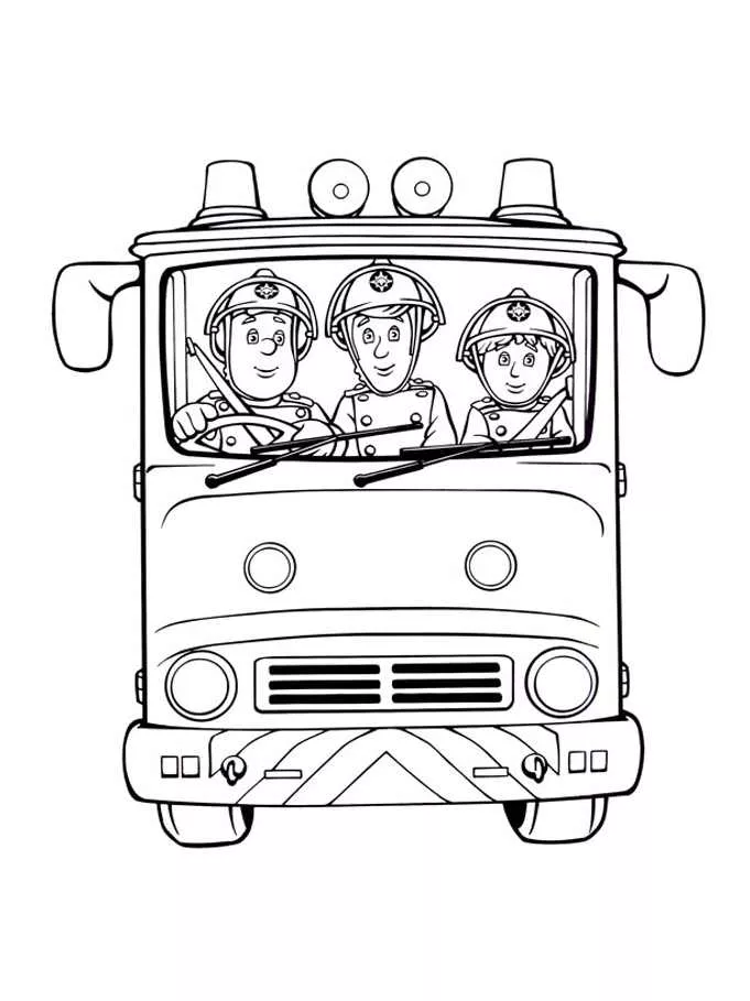 Scarica gratuitamente e colora il disegno di Sam il pompiere. (Pagina da Colorare per bambini)