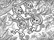 Pagine Scimmie da Colorare per bambini