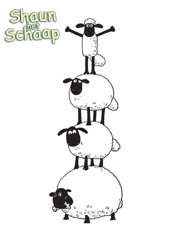 Shaun, vita da pecora: amici (Pagina da Colorare per bambini)