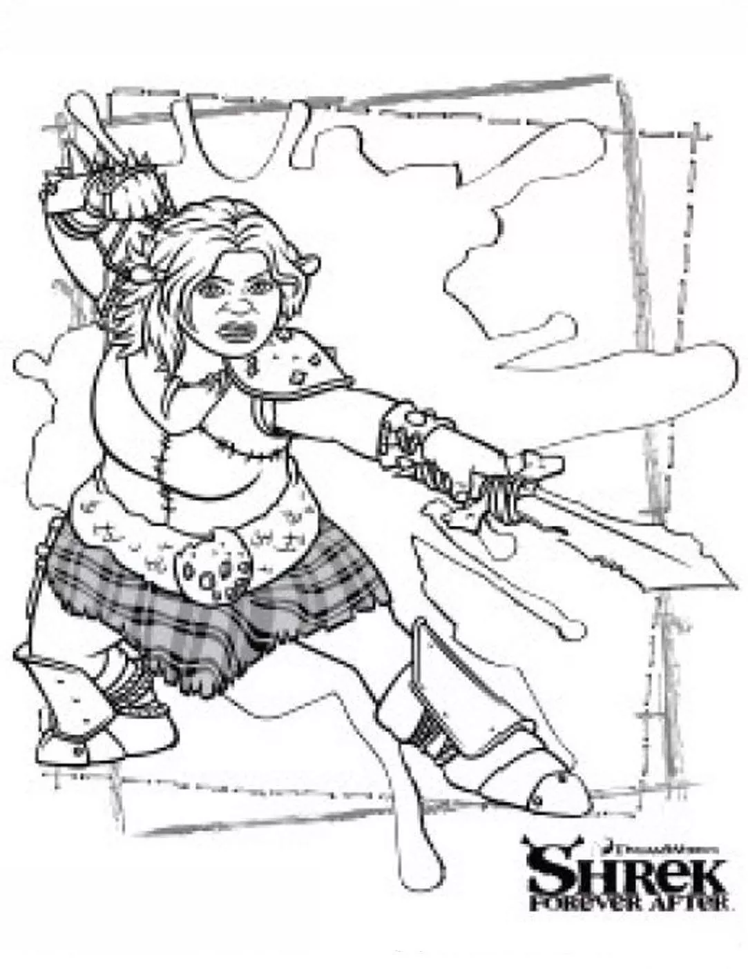 Scarica il disegno da colorare di Shrek.