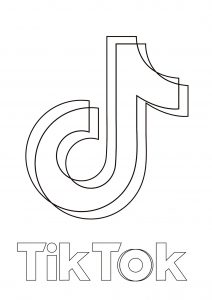 Pagina Social Media da Colorare per bambini : Logo di Tik Tok
