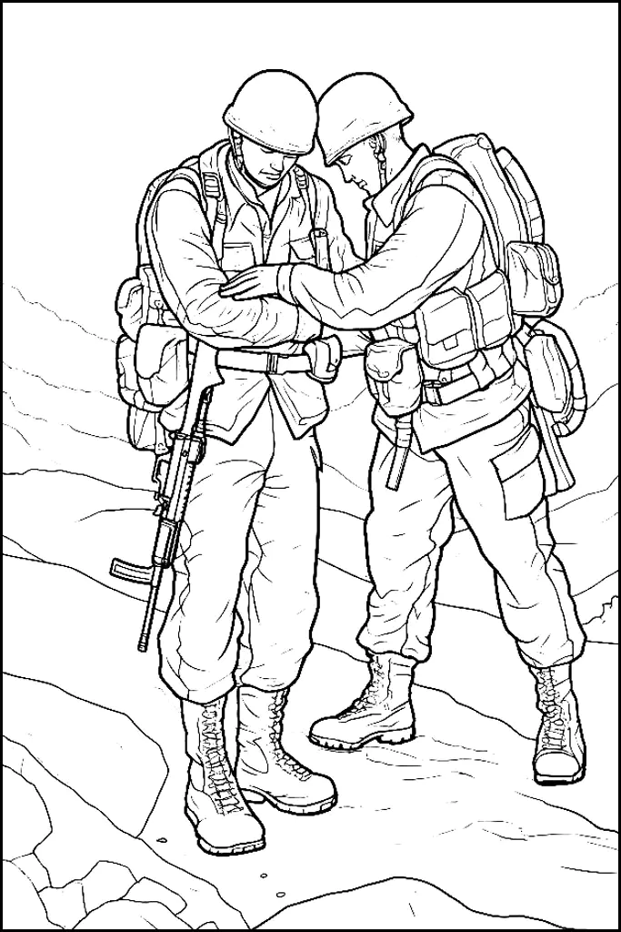 Due Soldati (Pagina da Colorare per bambini)