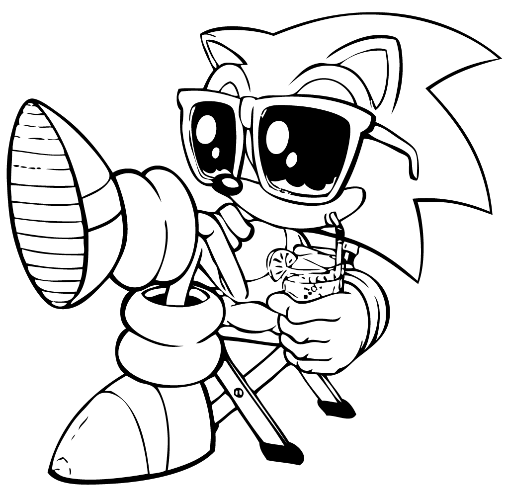 Riposo per uno dei più famosi eroi dei videogiochi. (Pagina Sonic da Colorare) Riposo per uno dei più famosi eroi dei videogiochi. (Pagina Sonic da Colorare per bambini)