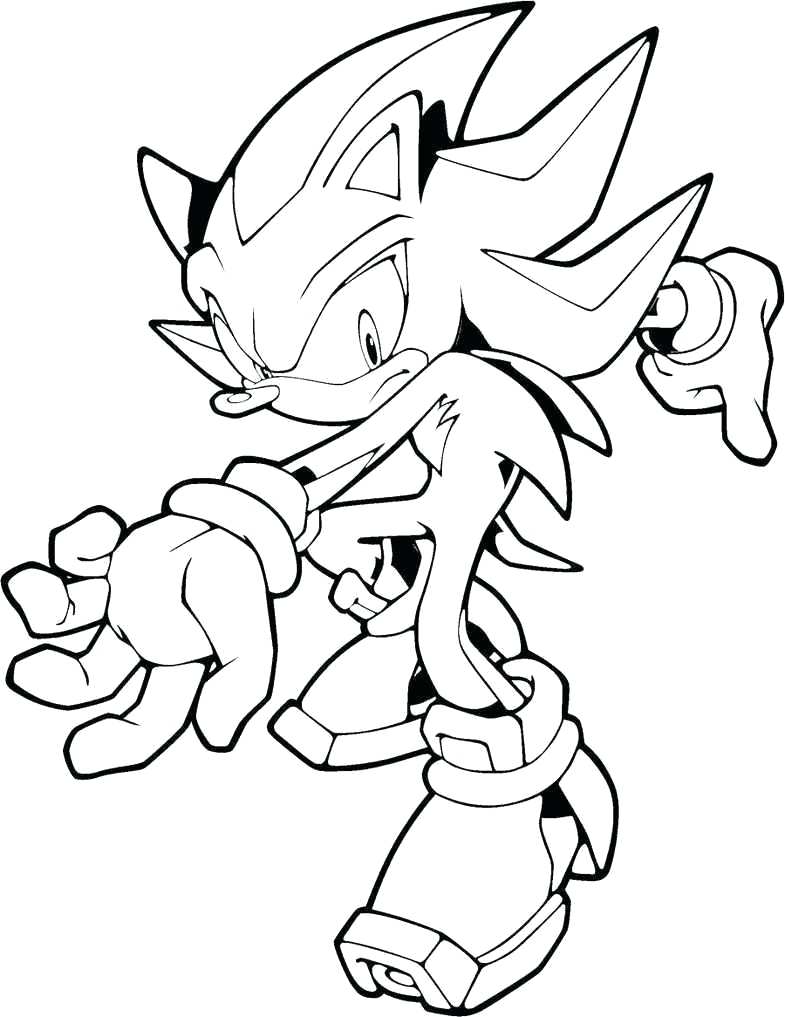 Sonic è pronto per l'azione (Pagina da Colorare) Sonic è pronto per l'azione (Pagina da Colorare per bambini)