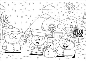 Avventura invernale a South Park City (Pagina da Colorare)