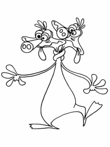 Colori dei Pazzi dello spazio per bambini (Pagina Space Goofs - Vicini troppo vicini da Colorare)