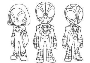 Personaggi di Spidey e i suoi fantastici amici (Pagina da Colorare)