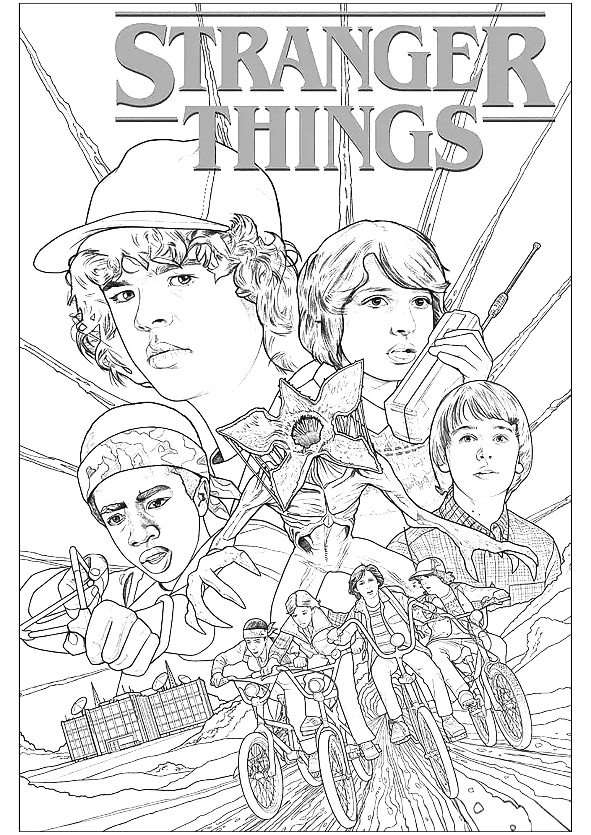 Disegni da colorare per bambini gratuiti di stranger-things (Stranger Things)