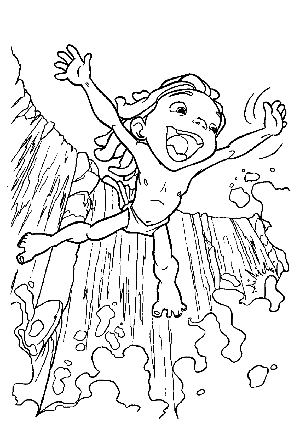 Tarzan il ragazzo della giungla (Pagina da Colorare per bambini)