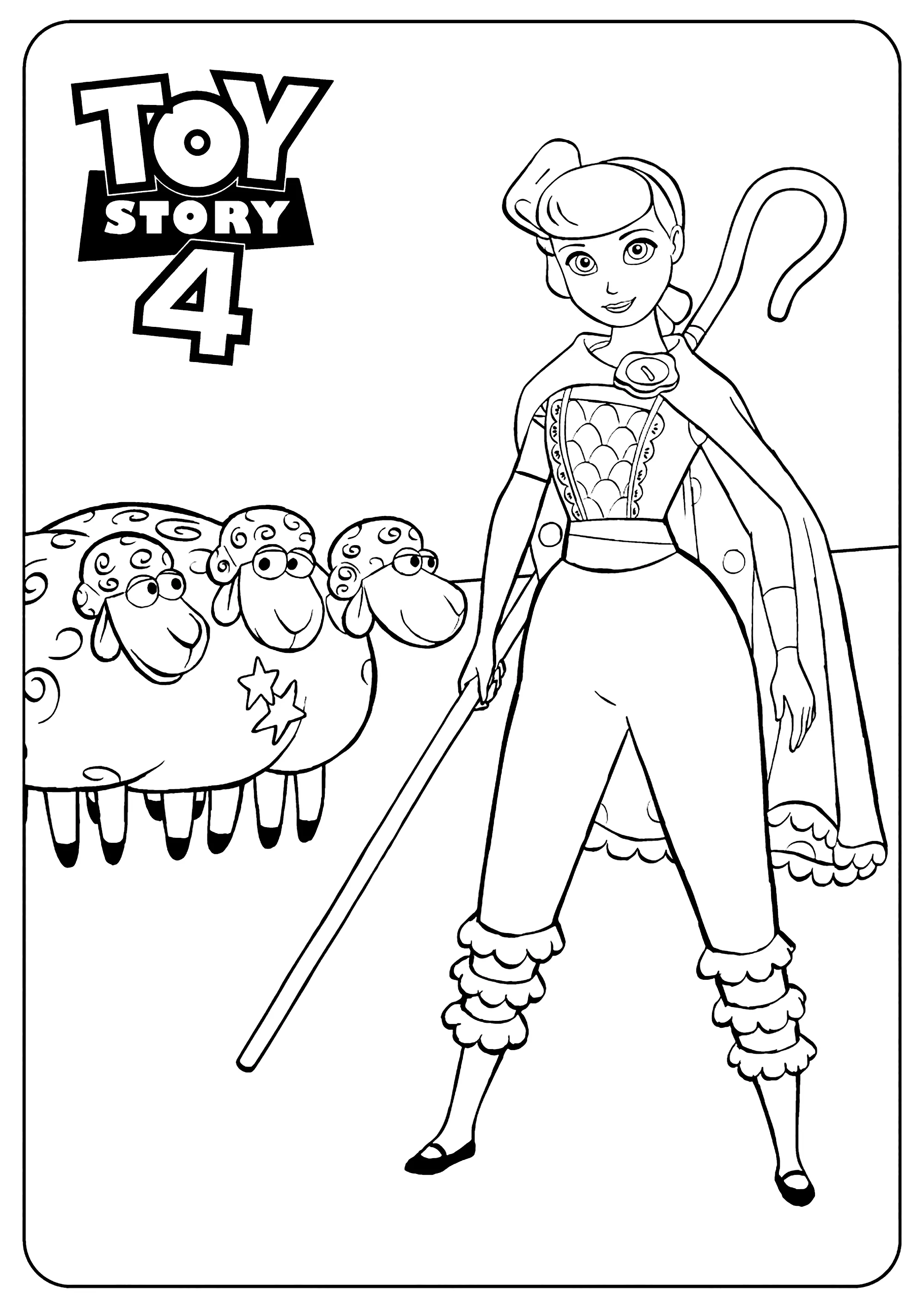 La pastorella di Toy Story 4: disegno da colorare per bambini