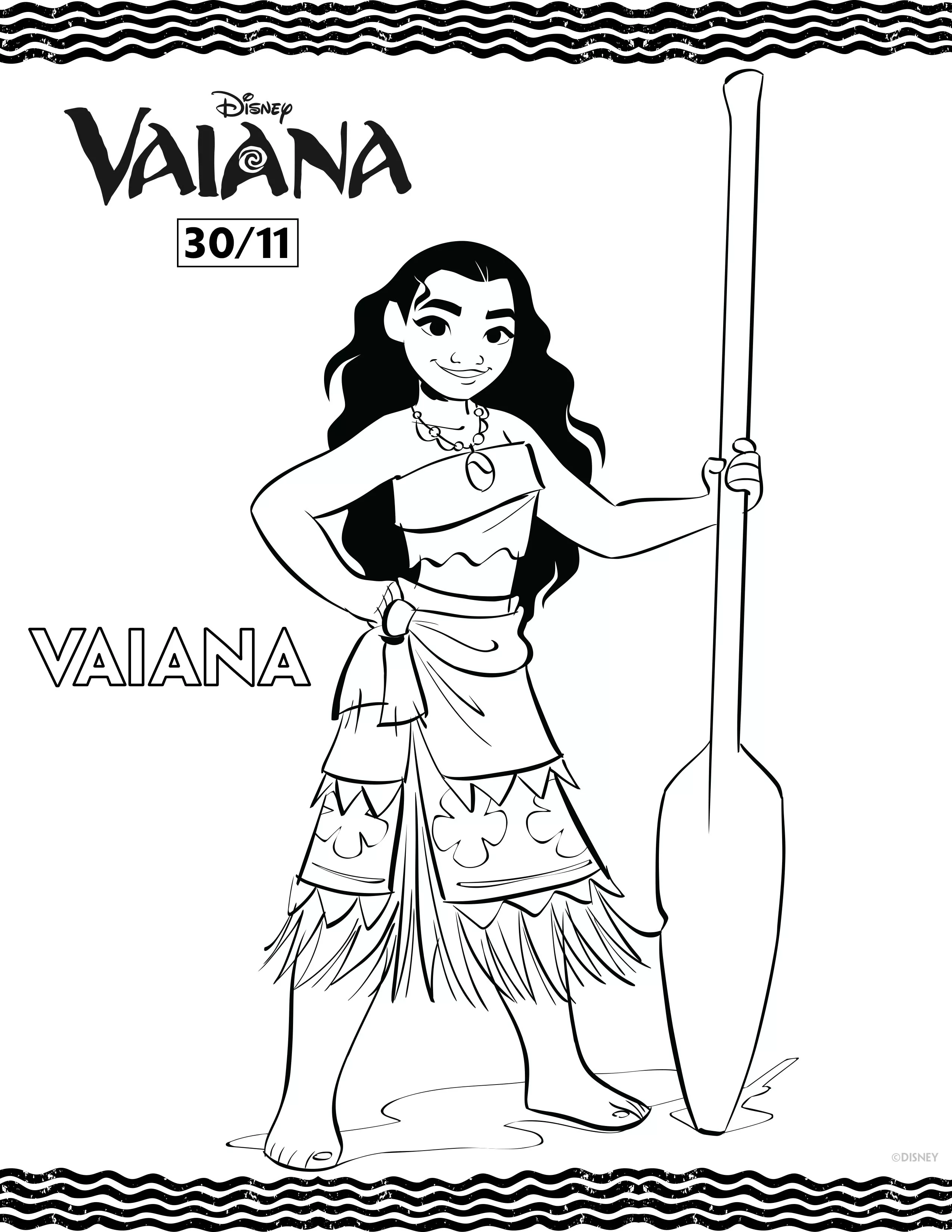 Vaiana (Disney / Pixar) immagine da stampare e colorare