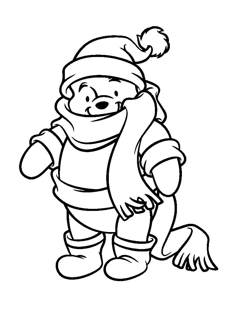 Da stampare, il disegno di Winnie the Pooh da colorare. (Winnie Pooh)