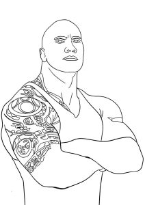 Semplice colorazione della Roccia (Pagina WWE da Colorare)