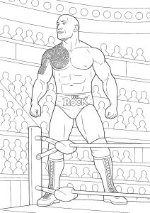 The Rock nell'arena (Pagina WWE da Colorare)