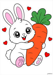Coniglio mignon che abbraccia una carota をぬった dominique さんの作品