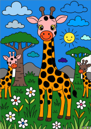 匿名 根据《Famiglia Giraffa in Safari Felice》创作