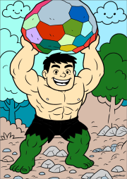 Creation by Anonymous from young Hulk lifting a huge rock