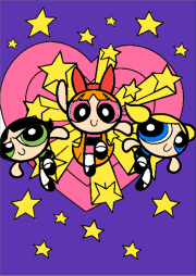 Belle, Rebelle e Bulle con un cuore e delle stelle. をぬった 匿名 さんの作品