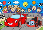 Corsa di Auto Cartoon su Circuito をぬった 匿名 さんの作品