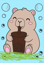匿名 根据《Capibara Bubble Tea》创作