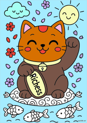 匿名 根据《Gatto felice e fortunato》创作