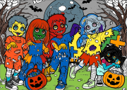 匿名 根据《Bambini vestiti da zombie per Halloween》创作