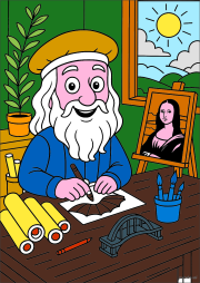Werk von Anonym nach Leonardo Da Vinci nel suo studio