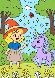 Unicorno e la sua amica strega をぬった 匿名 さんの作品
